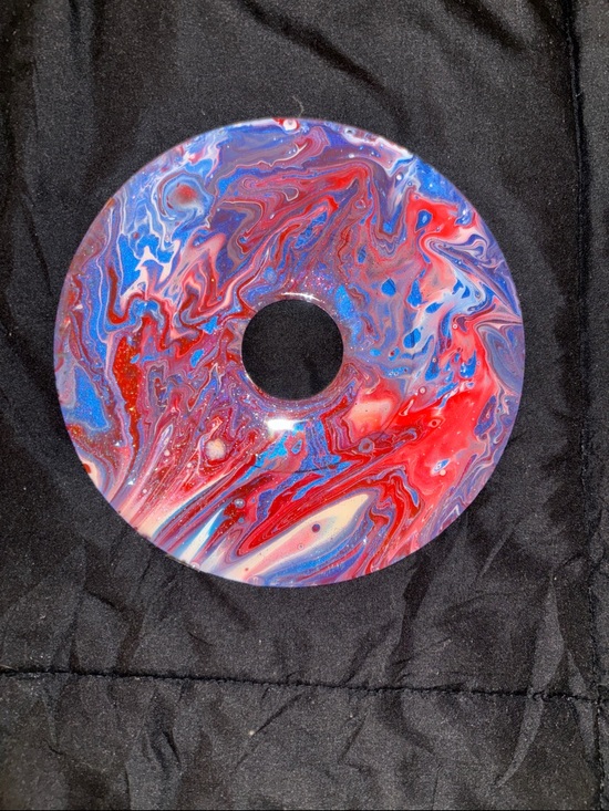 Other - Hand-Poured Swirl Resin 45 vinyl record  - Red, Blue, White